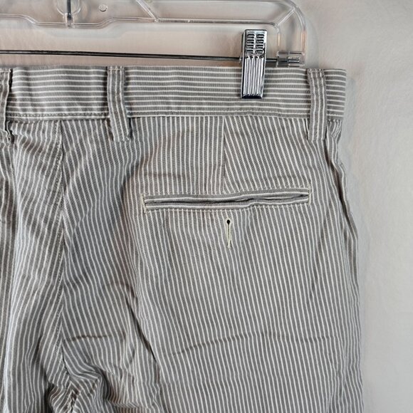 J Crew Shorts Mens 31 Beige White Striped Summer Casual 10" Inseam Club Preppy A - Picture 5 of 7